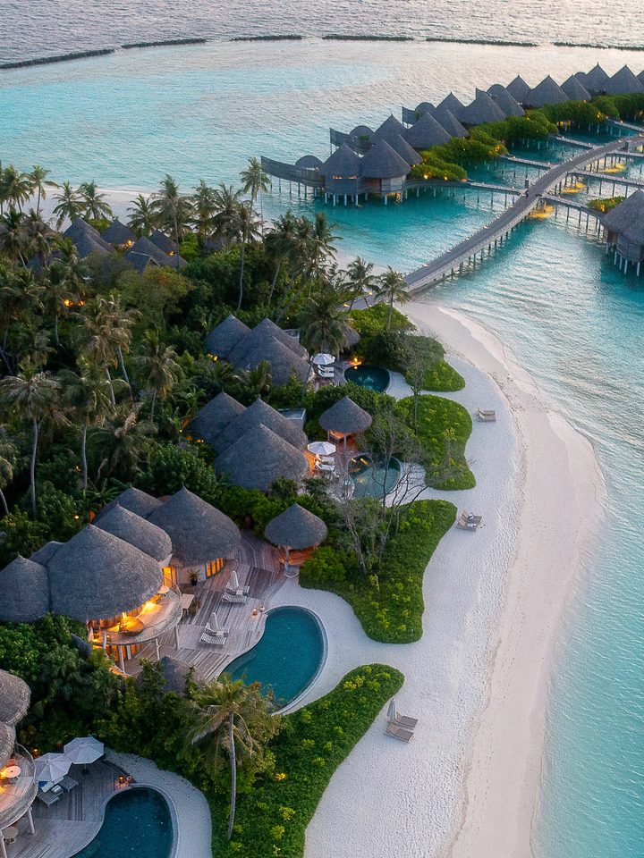 Overwater villas in the Maldives