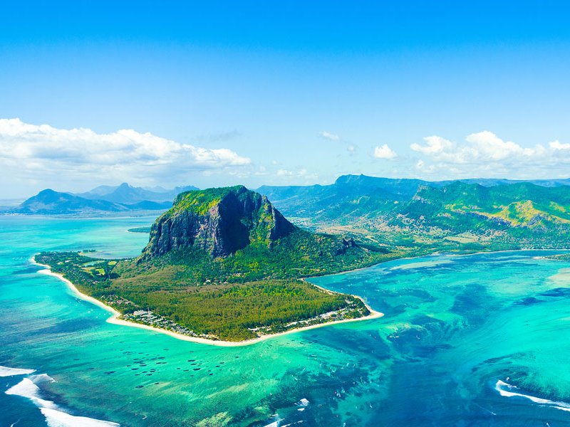 Le Morne, Mauritius, from the air